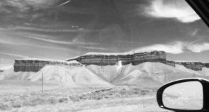 Rock formation in New Mexico -- Noir filter added.