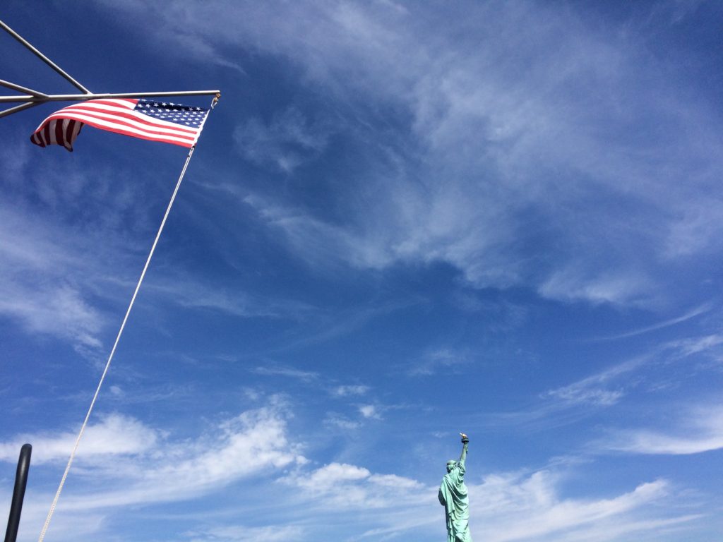 Flag and Statue