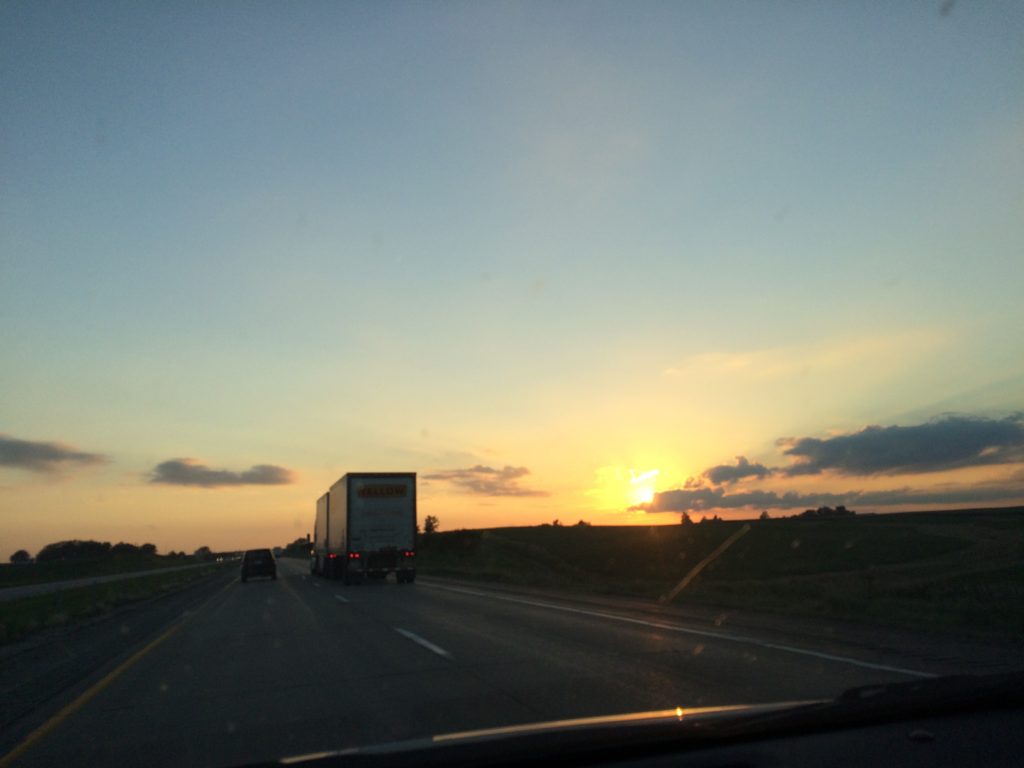 Iowa sunset with clear sky