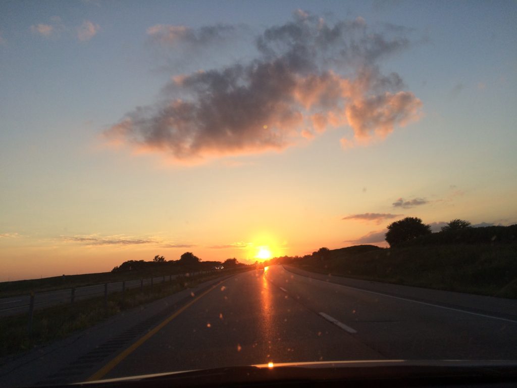 Iowa sunset with beautiful clouds
