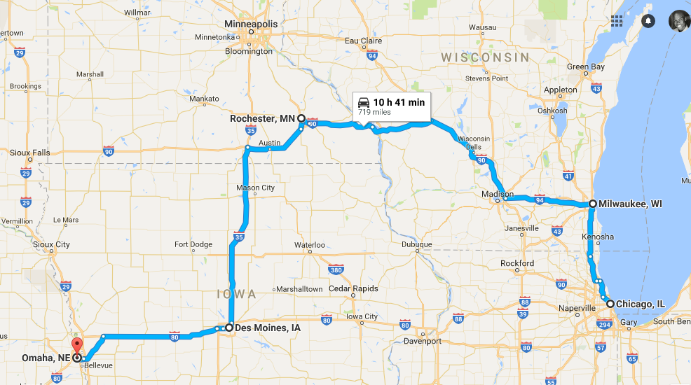Chicago to Omaha via Minnesota
