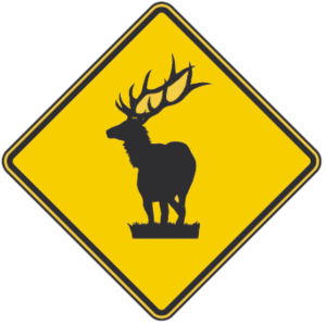 Elk crossing sign - Montana